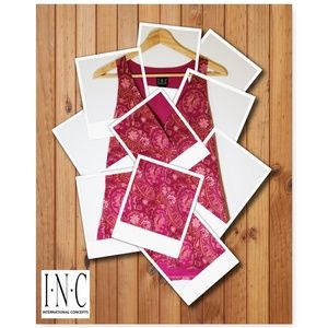 INC! Paisley Fuschia Flare Sleeveless ChiffonTop